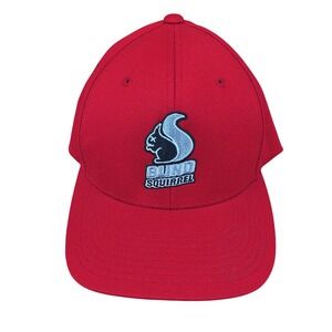 Blind Squirrel Red Flexfit Baseball Cap Hat S-M Embroidered Logo‎ Yupoong Mens